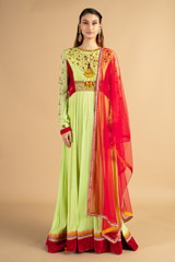 Green Georgette Aari Anarkali Suit1853 video